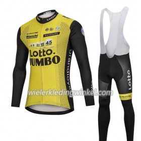 Set Fietsshirt Lange Mouw + Lange Koersbroek 2018 LottoNL-Jumbo N001